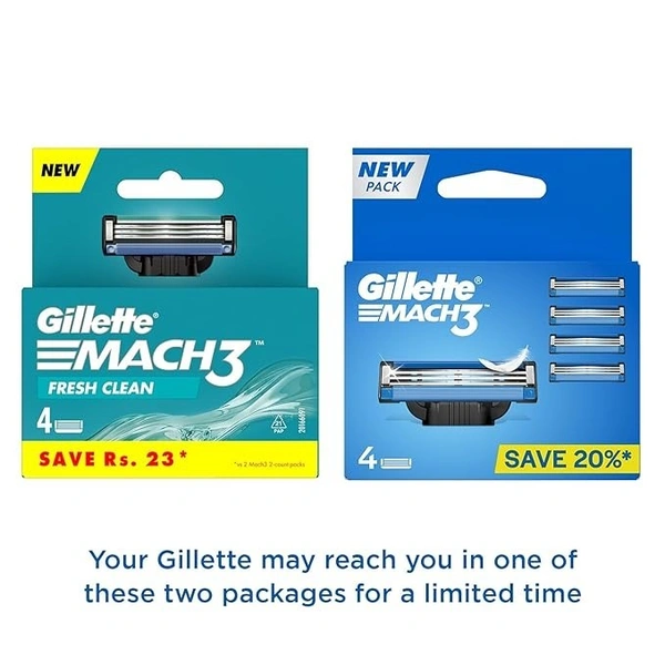 Gillette Mach 3 Manual Shaving Razor Blades - 4s Pack (Cartridge)
