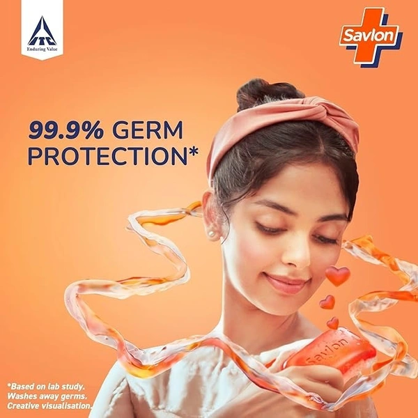 Savlon Moisturizing Glycerin soap bar with germ protection, Pack of 5-120g each - 120*5