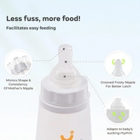 Mylo Baby 2 in 1 Feeding Bottle with Spoon (250 ml) for New Born Baby | Anti Colic & BPA Free Feeding Bottles | Feels Natural Baby Bottle | Easy Flow Neck Design- Orange Girrafe - 250 ML, Multi-color