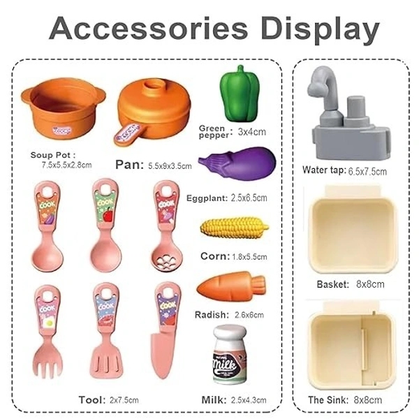Dream Kitchen Playset Toy | Play Realistic Cooking Action Modern Kitchen Set  - ‎8.5 x 27.2 x 31.7 cm, Multi-color