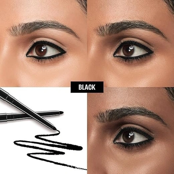 Lakme Eyeconic Black Kajal, Twist Up Pencil - Waterproof, Smudge Proof & Long Lasting - 0.7, Black
