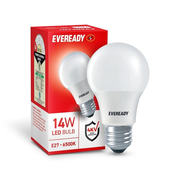 Eveready 14W LED Bulb, Cool Day Light (6500K), E27 Base, Energy-Efficient, 4kV Surge Protection, Long-Lasting Durability, Pack of 1