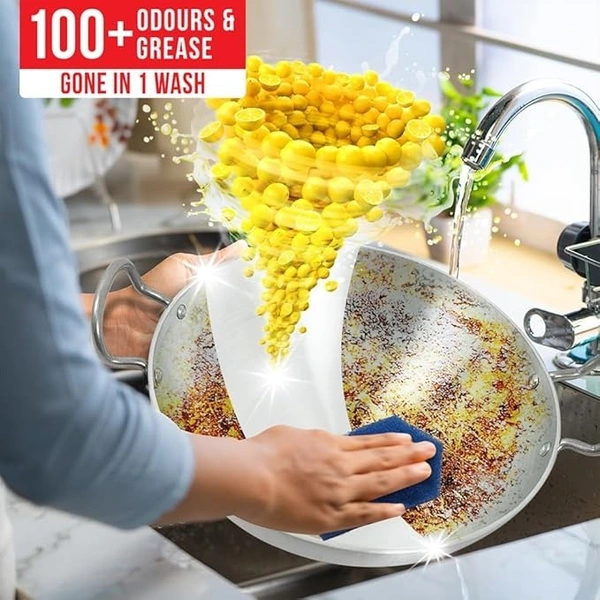 Vim Dishwash Liquid Gel Lemon, With Lemon Fragrance, Leaves No Residue, Grease Cleaner For All Utensils, 500 ml Bottle - 500ml