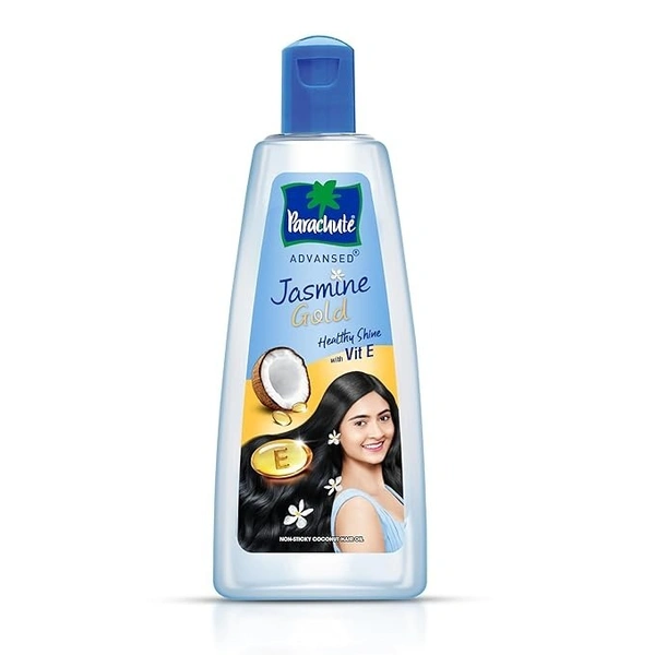 Parachute Advansed Jasmine Gold Coconut Hair Oil With Vitamin-E For Super Shiny Hair, Non-sticky, 300ml - 300ml