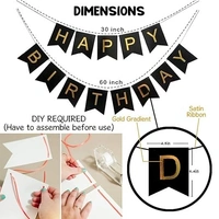 Happy Birthday Banner - Black