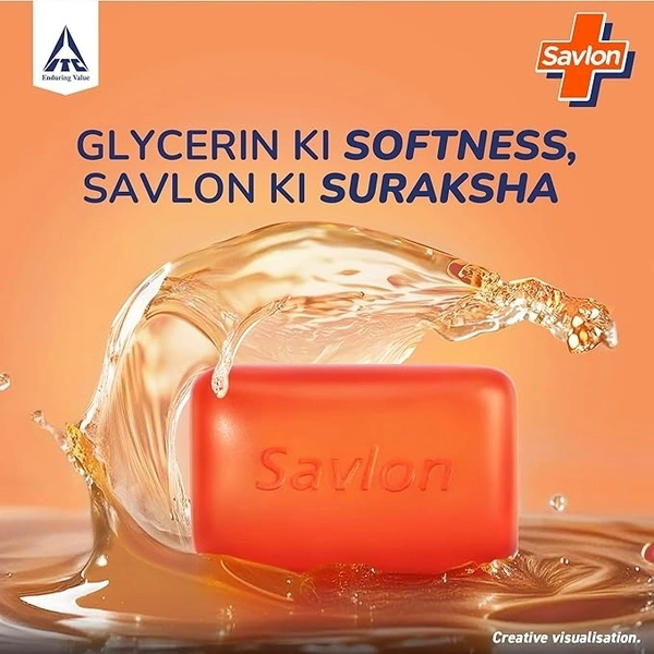 Savlon Moisturizing Glycerin soap bar with germ protection, Pack of 5-120g each - 120*5