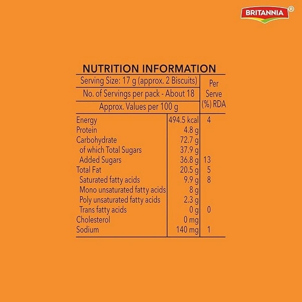 Britannia Treat Orange Creme Sandwich Biscuits 309g