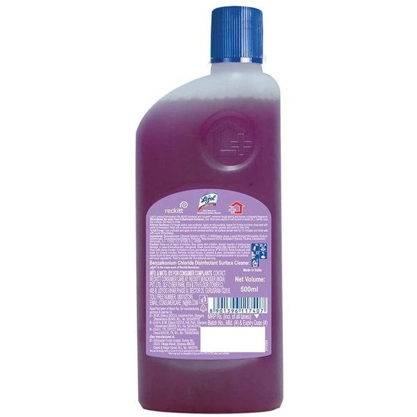 Lizol Disinfectant Surface & Floor Cleaner Liquid, Lavender - 500 ml | Suitable for All Floor Cleaner Mops | Kills 99.9% Germs| India's #1 Floor Cleaner