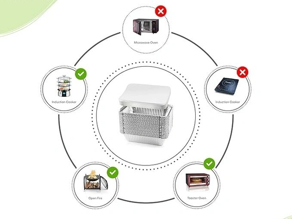 Aluminium Foil Container Box with Lid Pack for Food Packing, Baking, Takeaway | Disposable Foil Box for Meal Prep Storage Kitchen | Use and Throw Food Parcel Containers - Small, Silver