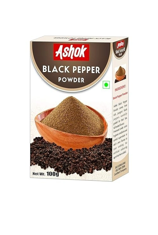 Ashok Black Pepper Powder | Kali Mirch Powder With No Added Preservative For Healthy and Delicious Cooking- 100 Gram - 100g