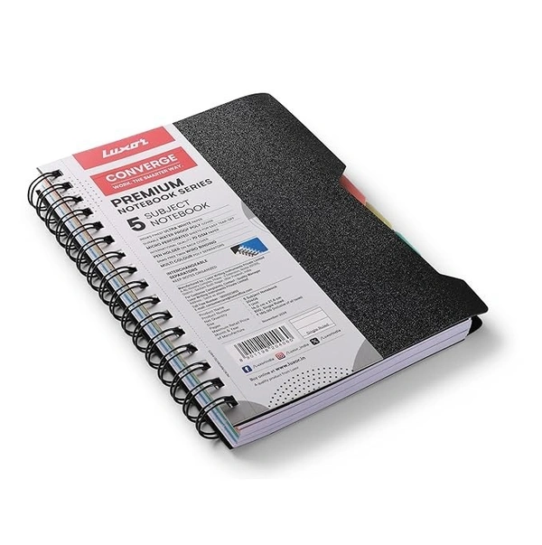 Luxor 5 Subject Single Ruled Notebook - A5 Size, 300 Pages, 70 GSM