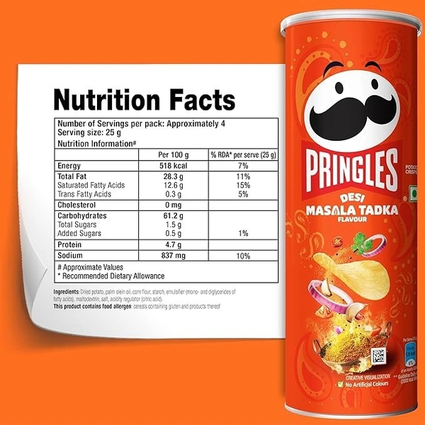 Kellogg's Pringles Desi Masala Tadka, 102 g - 102g
