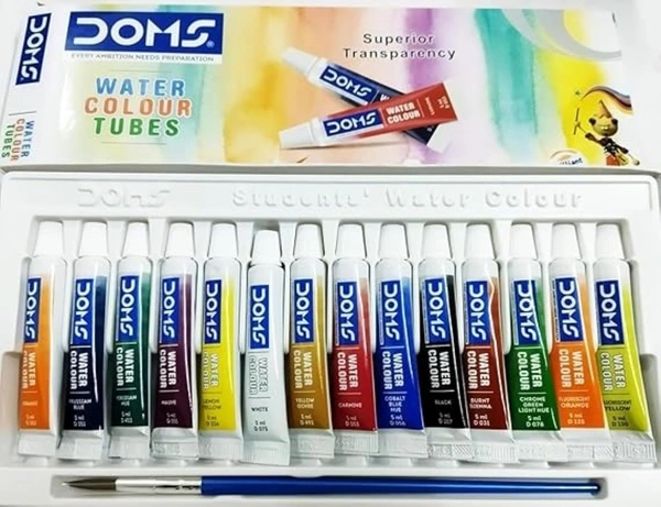 Doms Water Colour Tube | 14 Shades | Deeply Rich and Vibrant Pigment | Quick Drying