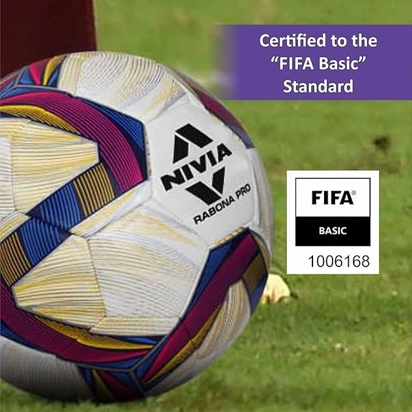 Nivia Rabona Pro Football Size - 5 (Material: Synthetic , Color: Multicolor)