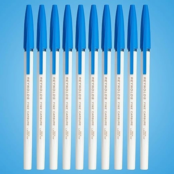 Reynolds 045 Fine Carbure Blue Ballpen, Pack of 10