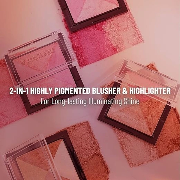 Swiss Beauty Mini Baked Shimmer Blusher And Highlighter Palette For Face Makeup| Multicolor-5, 7 Gm | - 7g