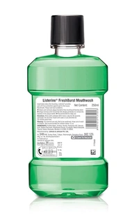 Listerine Fresh Burst Mouthwash Liquid, for fresh breath, Removes 99.9% Germs - 250 ML