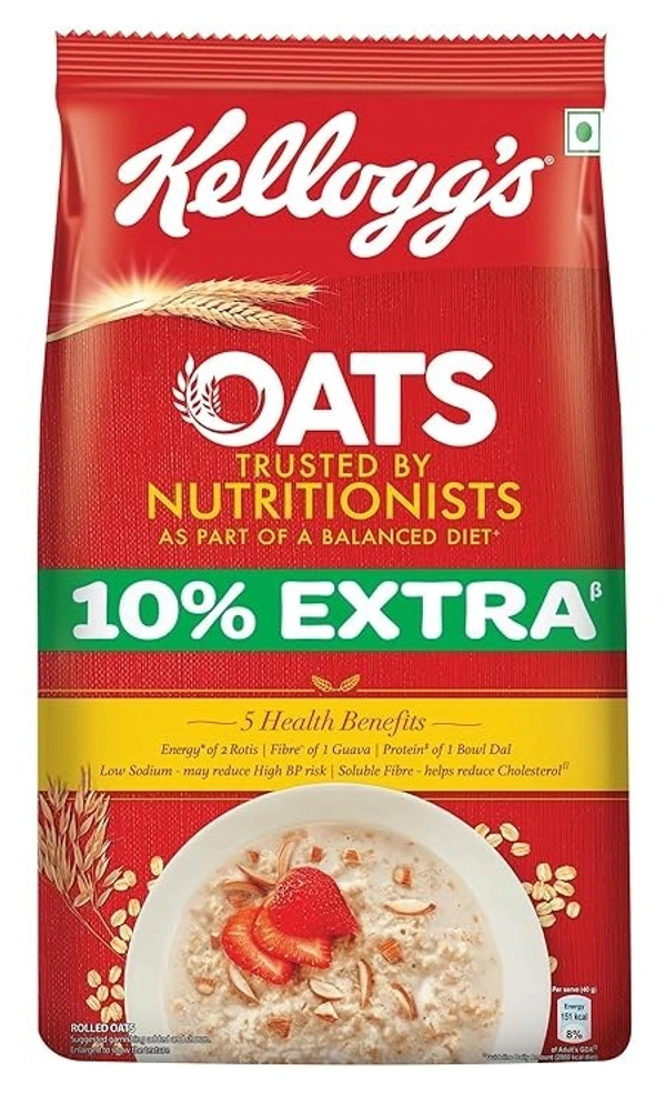 Kellogg's Oats, Rolled Oats, High in Protein and Fibre, Low in Sodium, 900gram/990gram Pack