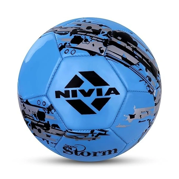 Nivia Snow Storm Machine Stitched Football, Size 5 (Blue)