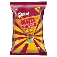 Bingo! Mad Angles Achaari Masti Mango Pickle Flavour Crunchy Triangle Chips Pack - 117g/130g