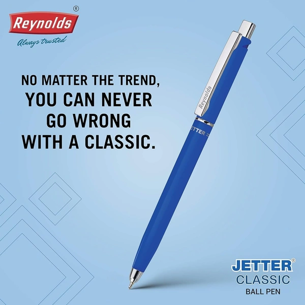 Reynolds Jetter BP Classic 0.7mm Fine Point Ball Pens, Blue Ink -