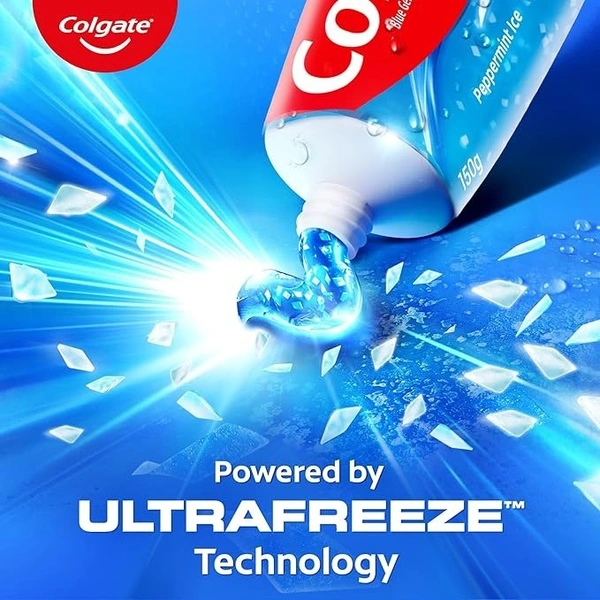 Colgate MaxFresh Breath Freshner Oral Care Toothpaste, 300g Saver Pack (150g x 2), Peppermint Ice, Blue Gel Paste with Menthol & Cooling crystals for bad breath control - 300g