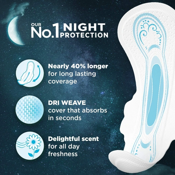 Whisper Bindazzz Night Koala Soft Sanitary Pads|Pack of 6 thin Pads|XXL+|upto 0% Leaks|60% Longer & wider back|Soft topsheet|36 cm Long|With disposable wrap 