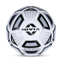 Nivia Black & White Football/Rubberized Stitched Football/32 Panel/Suitable for Hard Ground Without Grass/Training Football/for Men/Women/Size - 5 (Black/White)