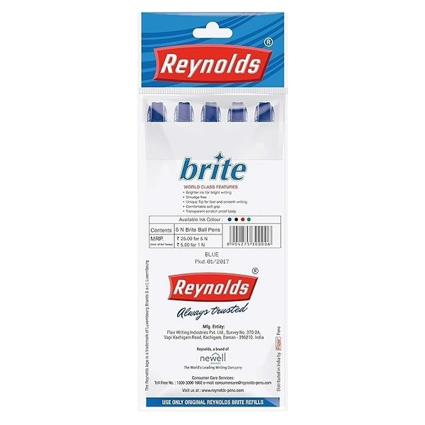 Reynolds Brite 0.7mm Fine Point Ball Pens  - blue