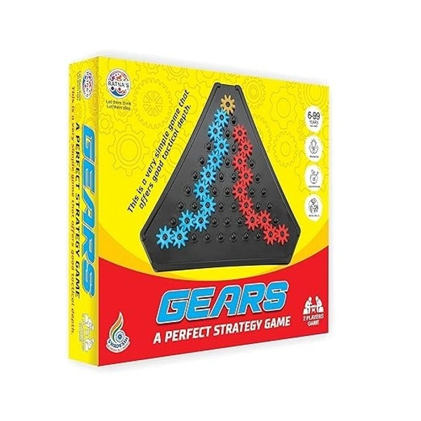 Ratna's Spinning Gears A Perfect Strategy Board Game for Kids & Adults - 24 x 24 x 0.1 cm, Multi-color