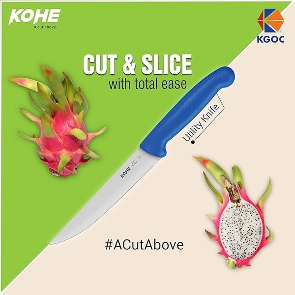 KOHE Premium Stainless Steel Utility Kitchen Knife (Assorted Color, pack of 1) | Multipurpose Knife - ‎269 ML, Red