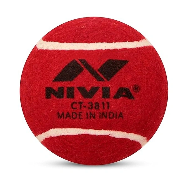 Nivia Cricket Felt Tennis Ball (Red)