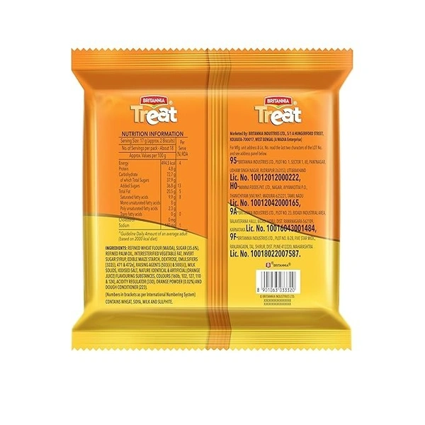 Britannia Treat Orange Creme Sandwich Biscuits 309g