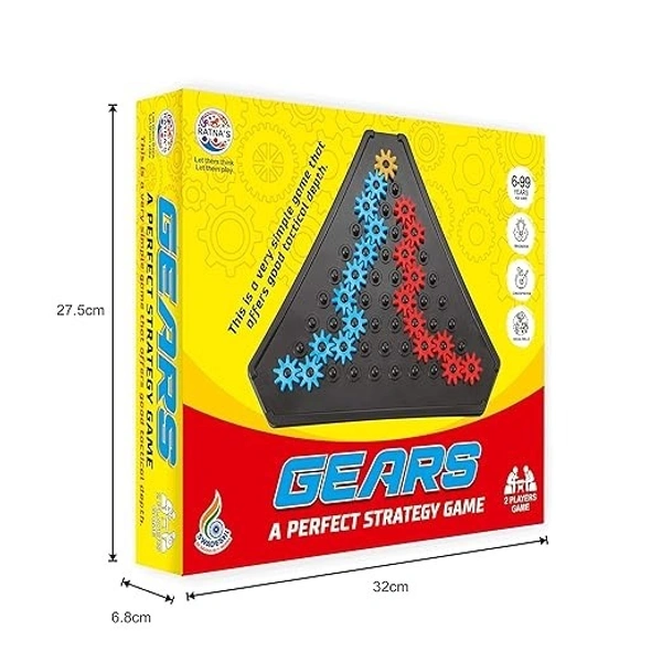 Ratna's Spinning Gears A Perfect Strategy Board Game for Kids & Adults - 24 x 24 x 0.1 cm, Multi-color