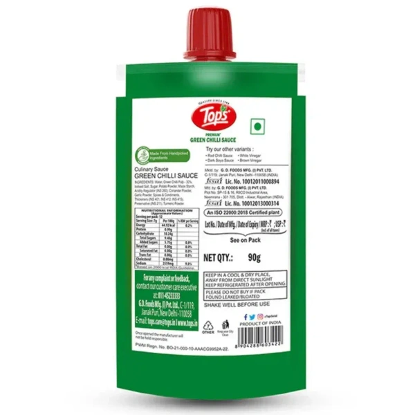 90g Tops Green Chilli Sauce