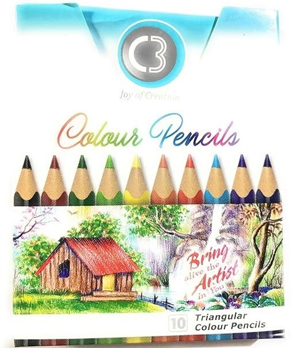 C3 10 Triangular Colour Pencil (Pack of 10)