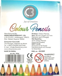 C3 10 Triangular Colour Pencil (Pack of 10)