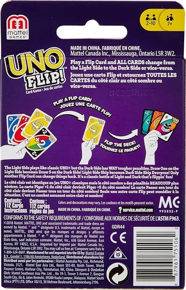 Mattel Games UNO Kid Uno Flip Side Card Game, Multi Color