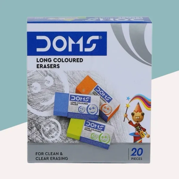 Doms Long Coloured Erasers ( Pack of 20 )