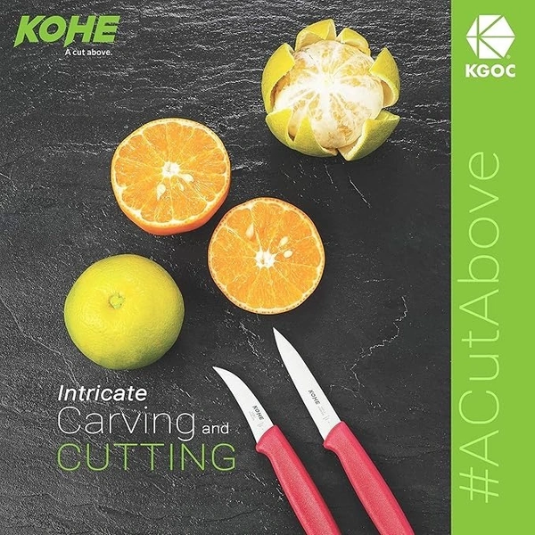 KOHE Paring Kitchen Knife for Precision Peeling, Trimming & Slicing Vegetables & Fruits - ‎4 Inches, Green