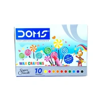 DOMS 10 Shades Super Smooth Wax Crayon Non-Toxic Colours |5+Year