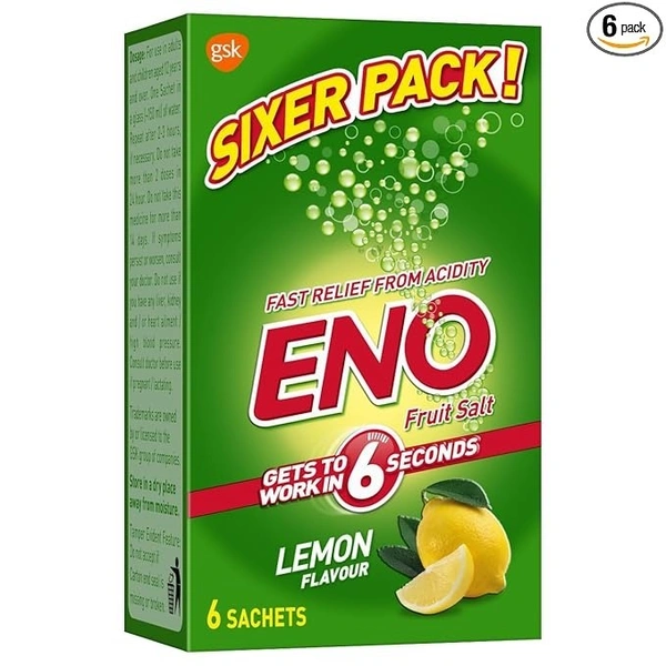 ENO Lemon Multipack Digestive Fruit Salt 30 gm ( Pack of 6 ) - 30g