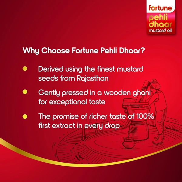 Fortune Pehli First Pressed Kachi Ghani Mustard Oil 1 ltr
