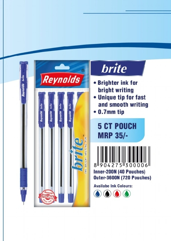 Reynolds Brite Bp, Blue (Pack Of 5)