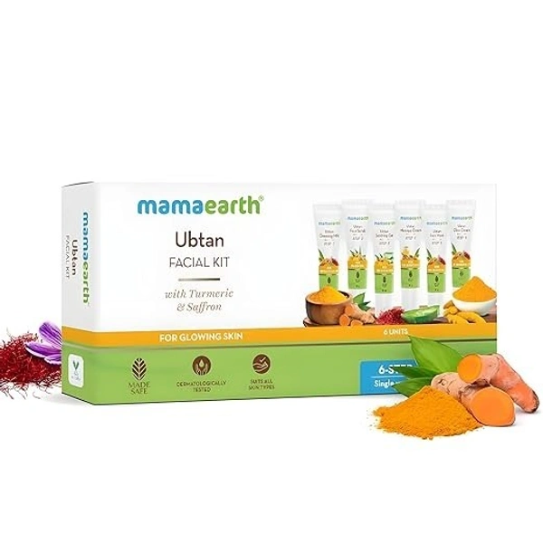 Mamaearth Ubtan Facial Kit with Turmeric & Saffron for Glowing Skin - 60 g 8904417302318