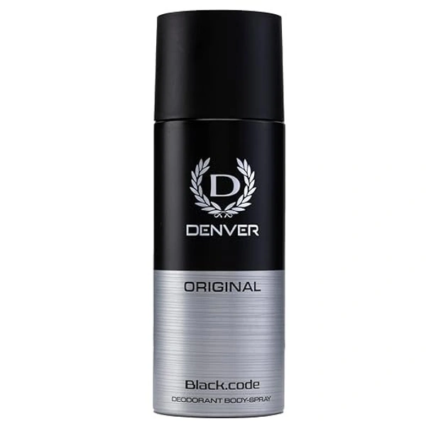 DENVER Black Code Deo - 150ML | Long Lasting Deodorant Body Spray for Men 8901450003349