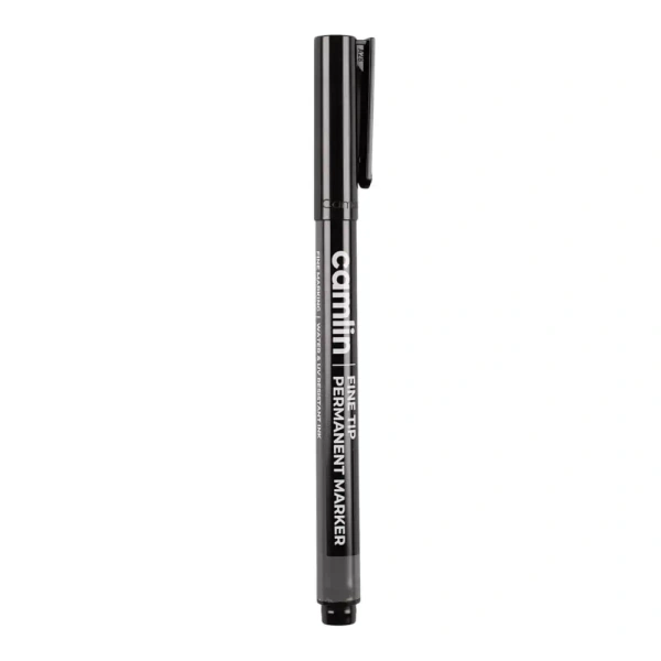 Camlin Fine Tip Permanent Marker Black, 7289016 (Set of 10 Pcs)