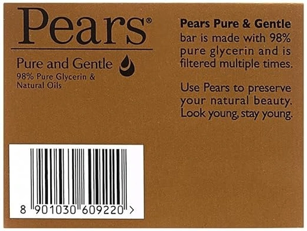 PEARS Pure And Gentle Soap Bar, 125G (Pack Of 3) 8901030771293