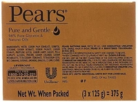 PEARS Pure And Gentle Soap Bar, 125G (Pack Of 3) 8901030771293