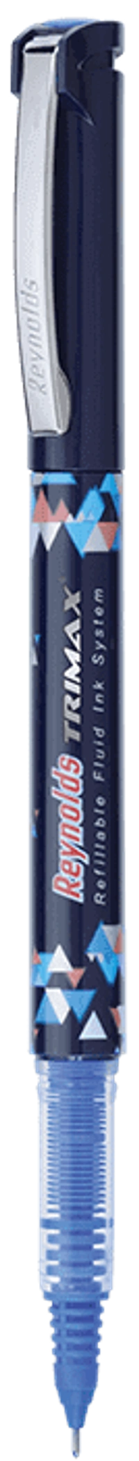 Reynolds TRIMAX RollerBall Pen SET - 5 PENS BLUE | ROLLER BALL PEN FOR WRITING | PEN FOR STUDENTS & OFFICE STATIONERY | 0.5 mm TIP SIZE